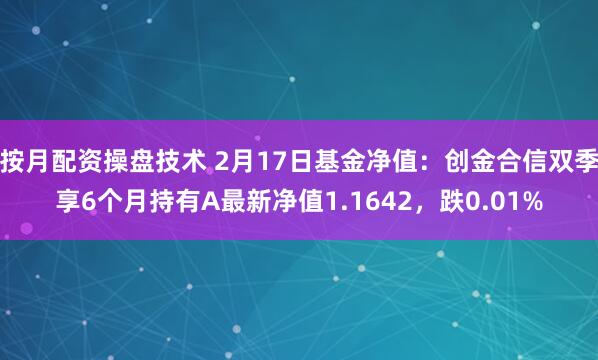 按月配资操盘技术 2月17日基金净值：创金合信双季享6个月持有A最新净值1.1642，跌0.01%