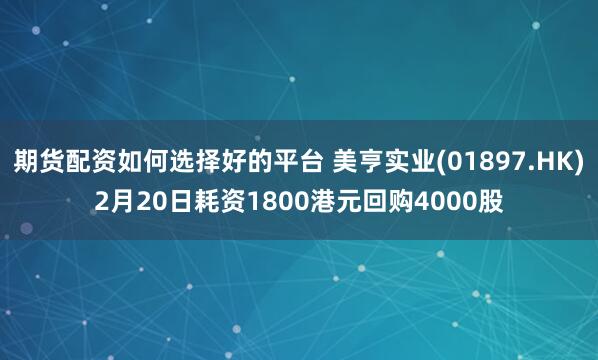 期货配资如何选择好的平台 美亨实业(01897.HK)2月20日耗资1800港元回购4000股